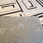 Detail shot with corner flipped up to show backing and quilt top together