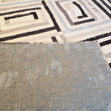 Detail shot with corner flipped up to show backing and quilt top together