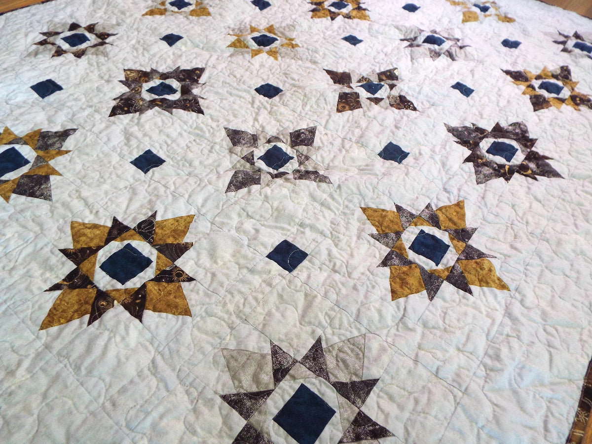 celestial cozy throw quilt top view