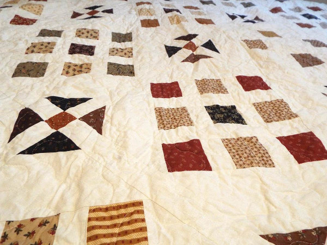 Close-up of Adamstown handmade quilt stitching