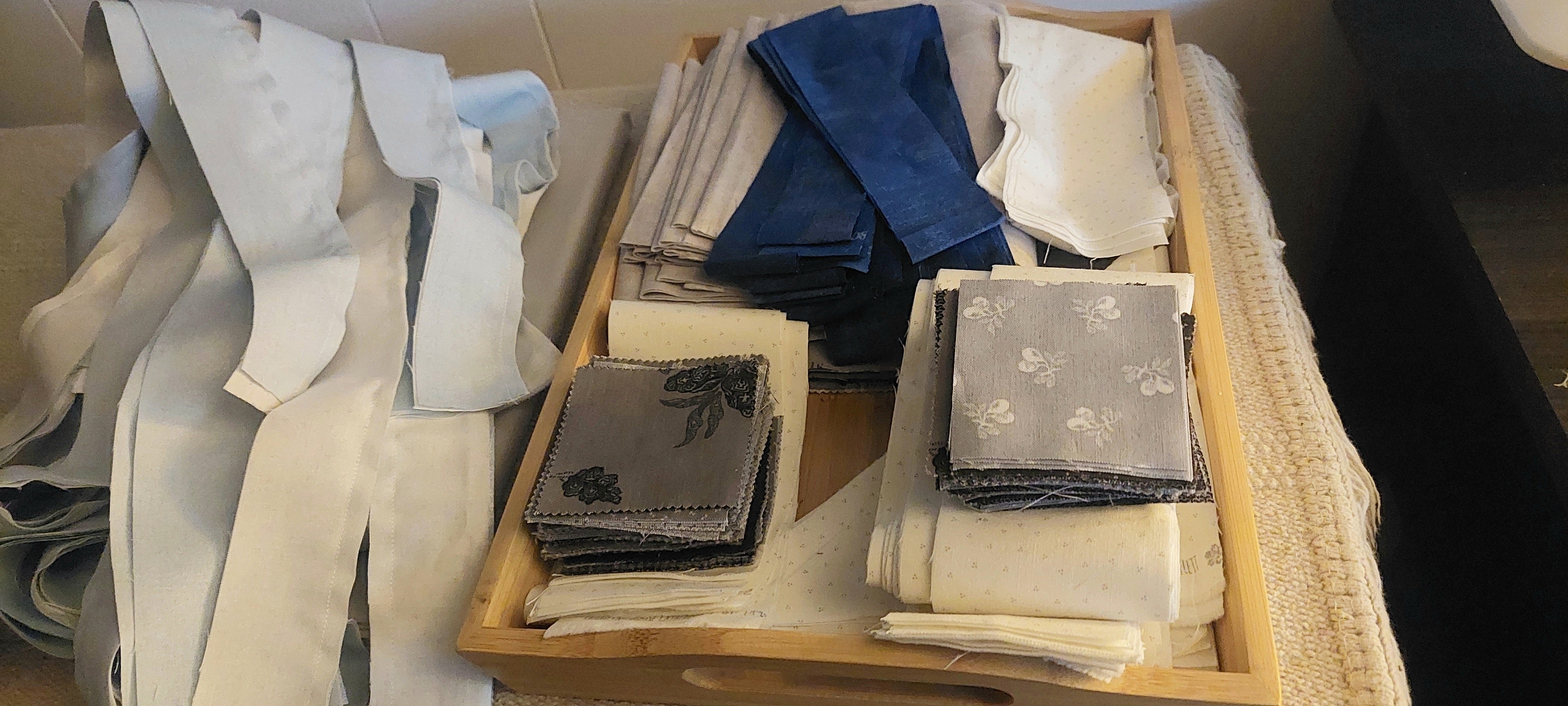 Fabric cut and ready for a quilt