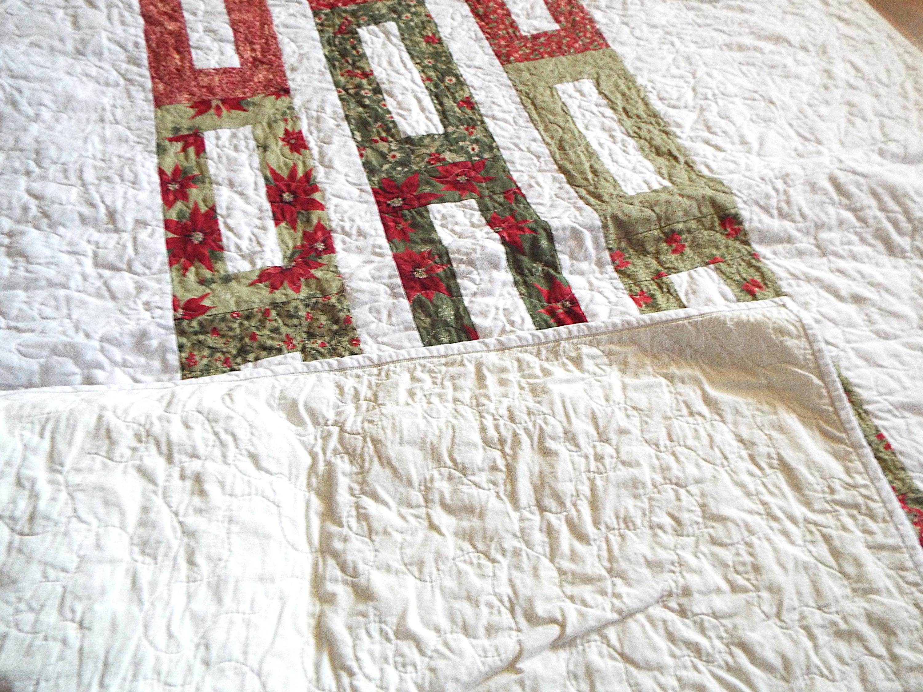 Handmade Minimal Holiday Throw in Traditional Colors - SQ Squared Creations
