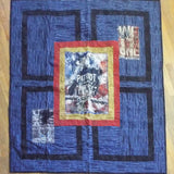 Flat lay of Air Force Eagle Throw Quilt showing entire quilt.