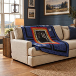 Air Force Airman Throw Quilt shown on a cream sofa in a simply decorated living room.