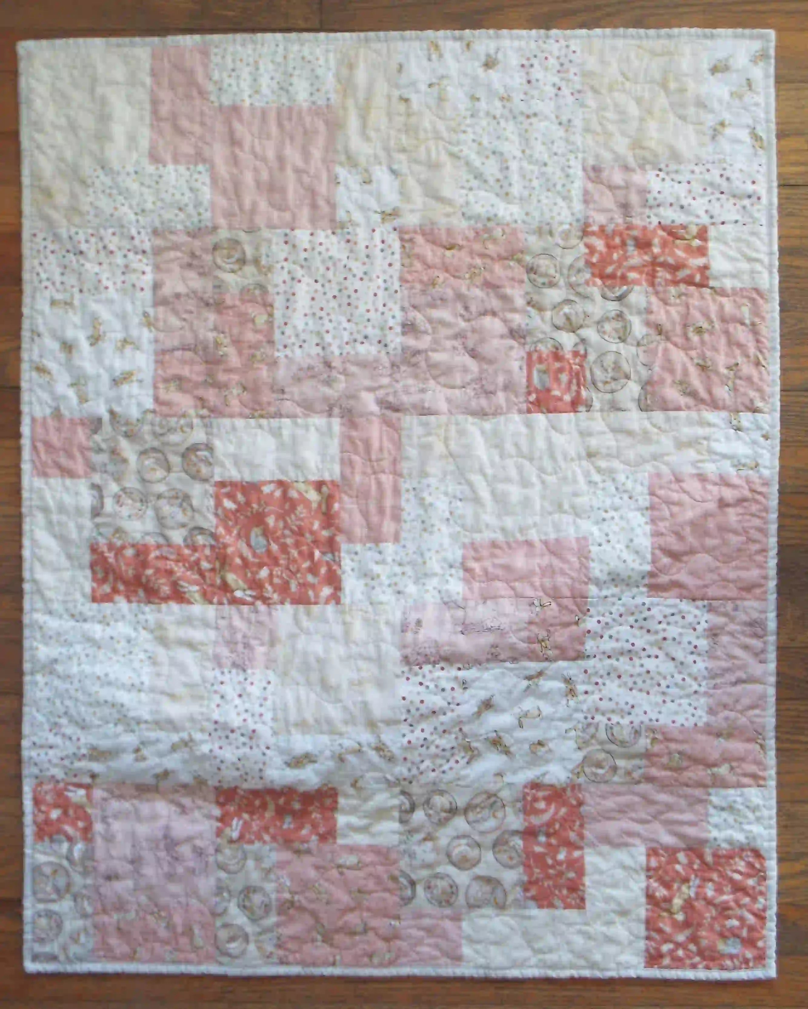 Flay lay of quilt showing entire pattern