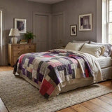 Bramble & Stone King shown in a bedroom with lilac gray walls minimally decorated.