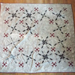 Flat lay of Cartographer's Notes Queen Quilt showing entire pattern.