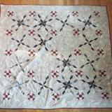 Flat lay of Cartographer's Notes Queen Quilt showing entire pattern.