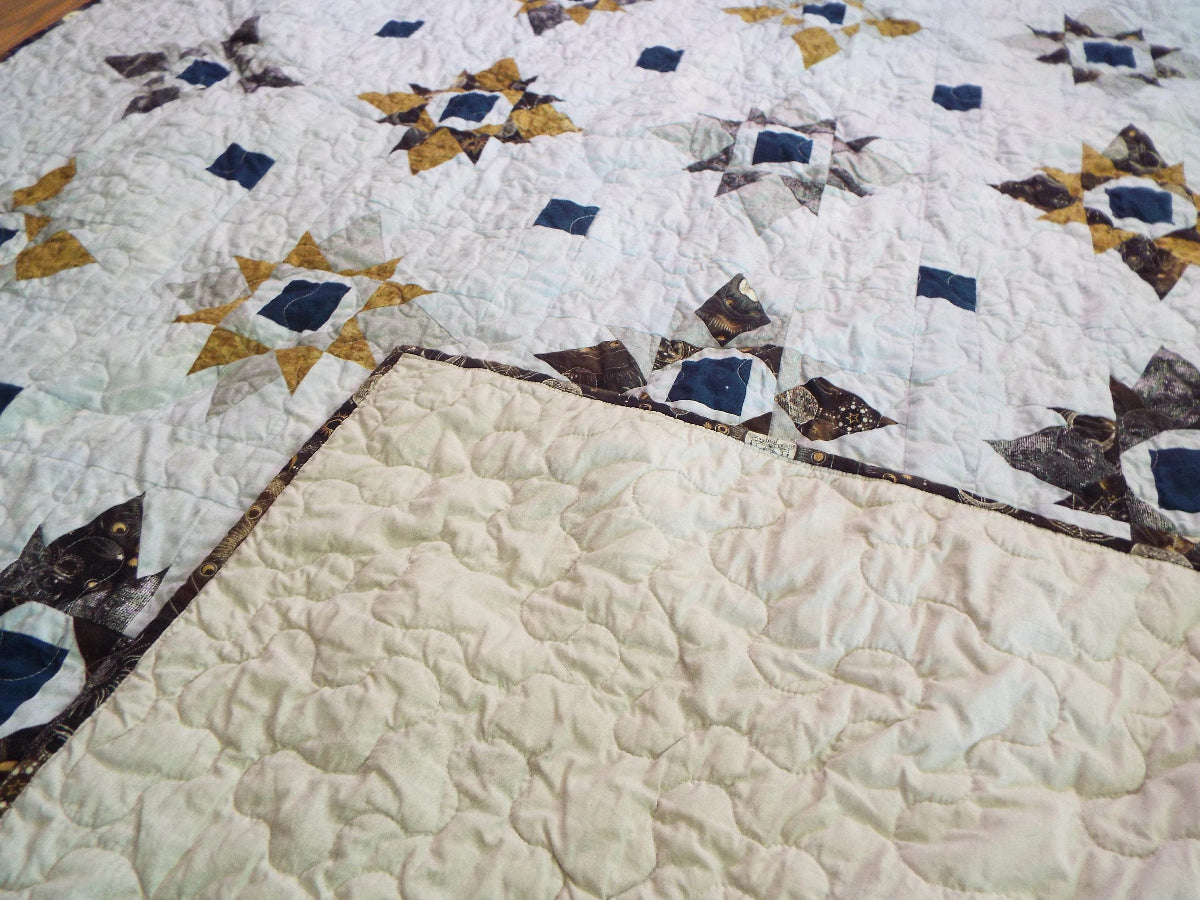 celestial cozy throw with backing flipped up