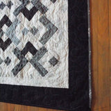 Detail shot of the quilt showing binding and stitching