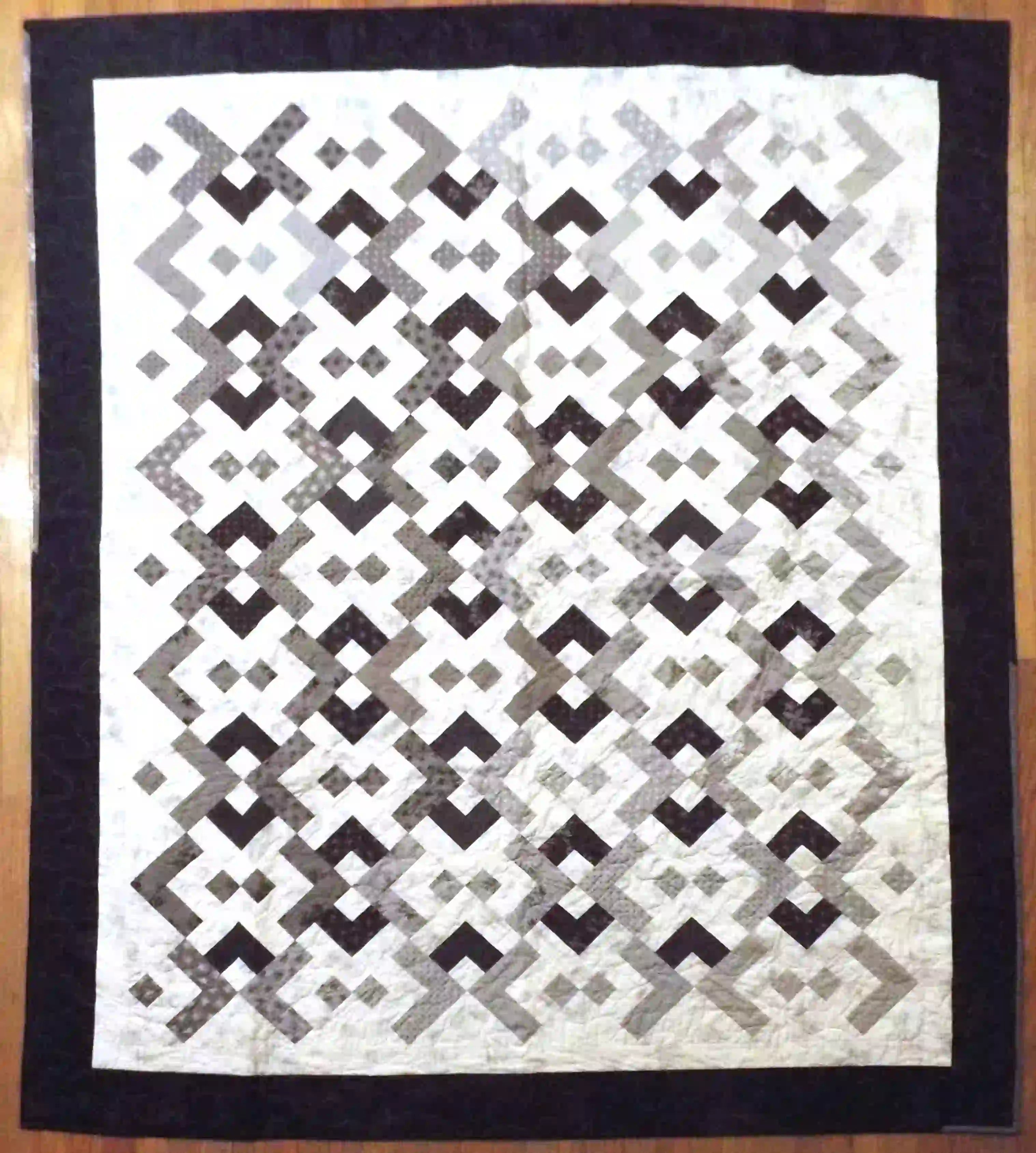 Flat lay of twin quilt showing entire pattern