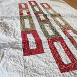 Handmade Minimal Holiday Throw in Traditional Colors - SQ Squared Creations