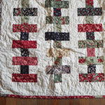 Close up of handmade chic holiday quilt