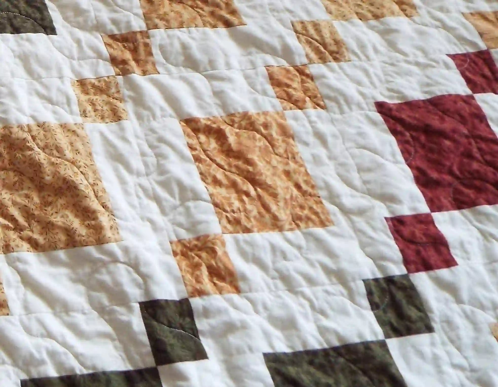 Embers at Dusk detail showing fabric and stitching