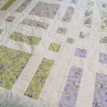 Detail of Georgian Garden showing block construction and quilt stitching