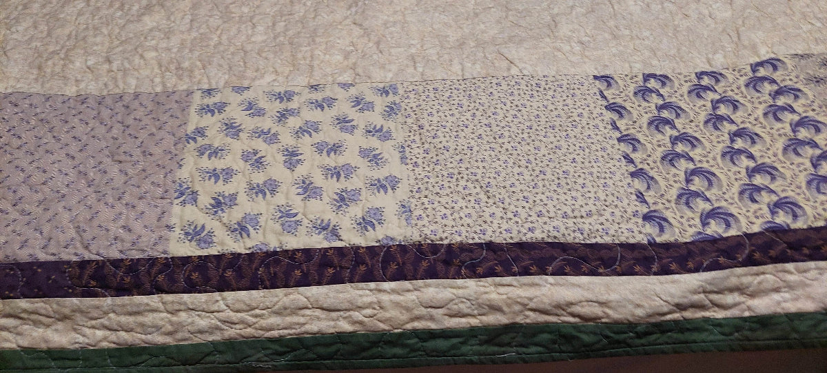 Pieced backing on the I Love Purple Throw quilt