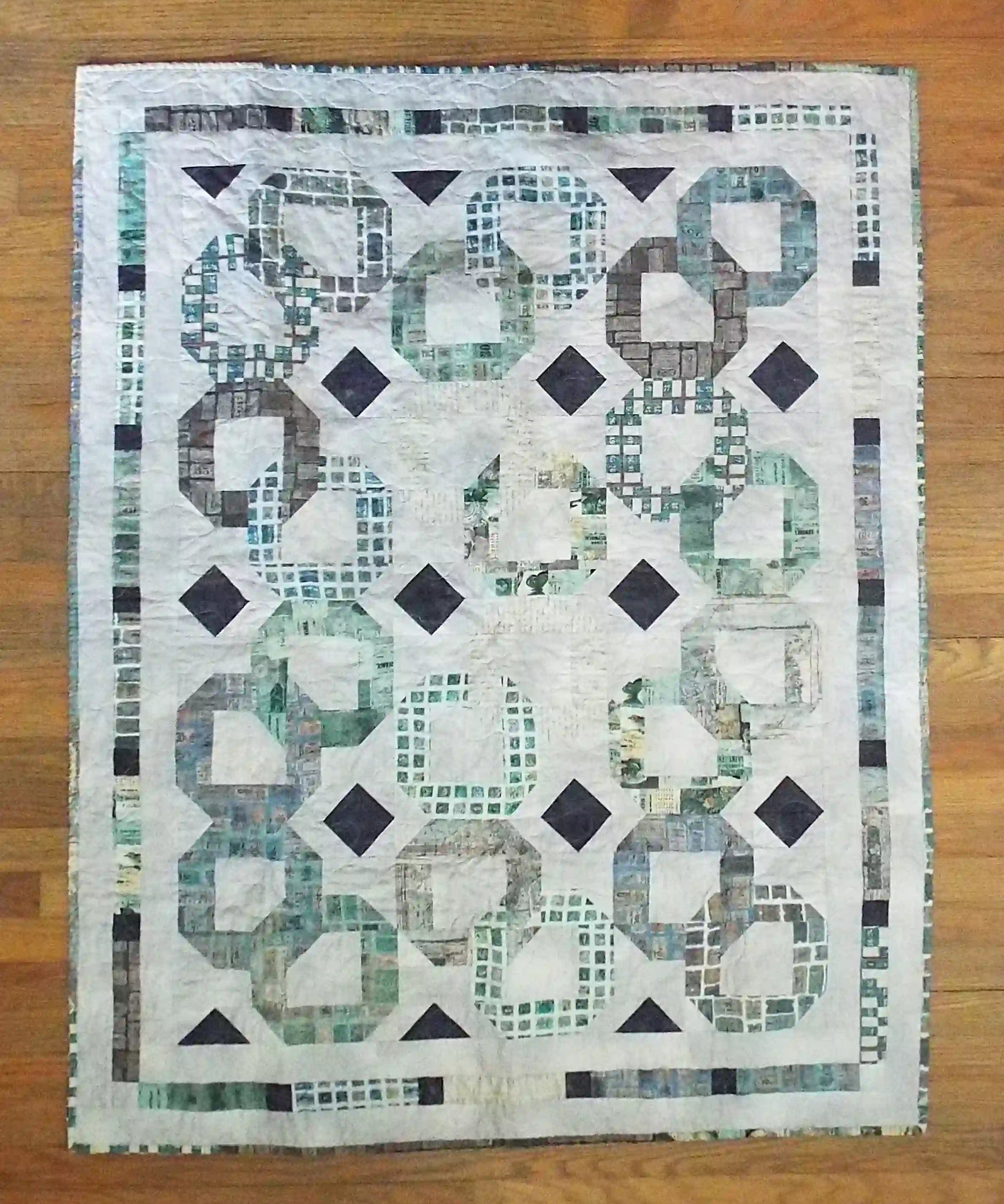 Flay lay of Links to the Past Lap Quilt showing entire quilt.