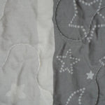 Close up of stitching detail from Moonlit Safari baby quilt