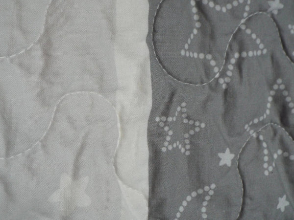 Close up of stitching detail from Moonlit Safari baby quilt
