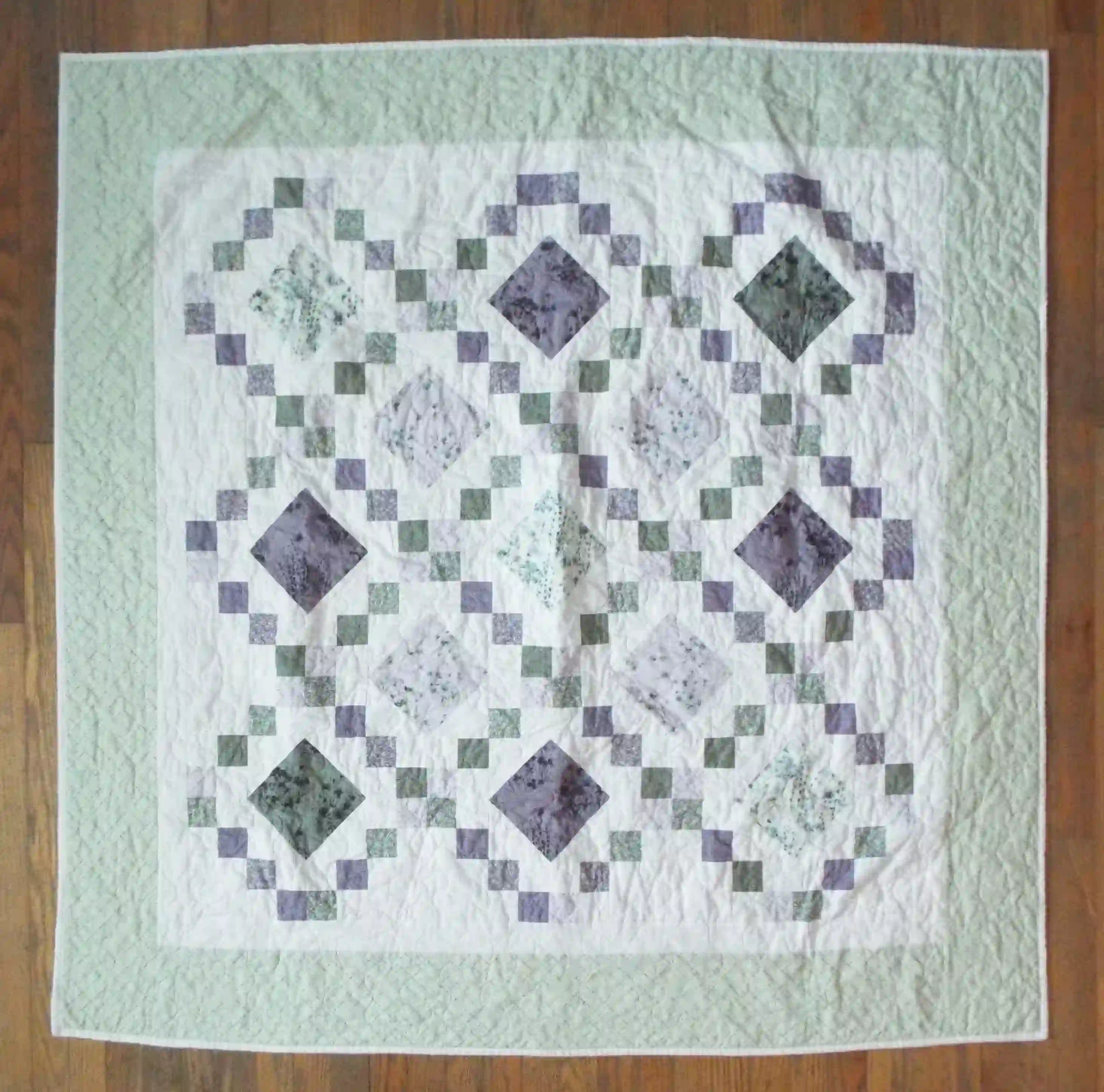 Flat lay of Quiet Meadow showing entire quilt