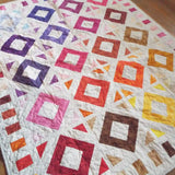 Handmade lap quilt angled lay