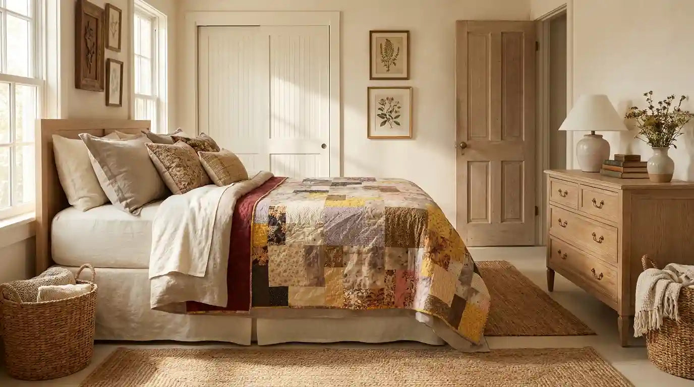 Retro-Mod Orchid King shown in a light-filled cottage-style bedroom.