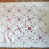 Scarlet Correspondence Queen Quilt flat lay showing entire quilt.