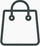 Outline of a shopping bag on a white background