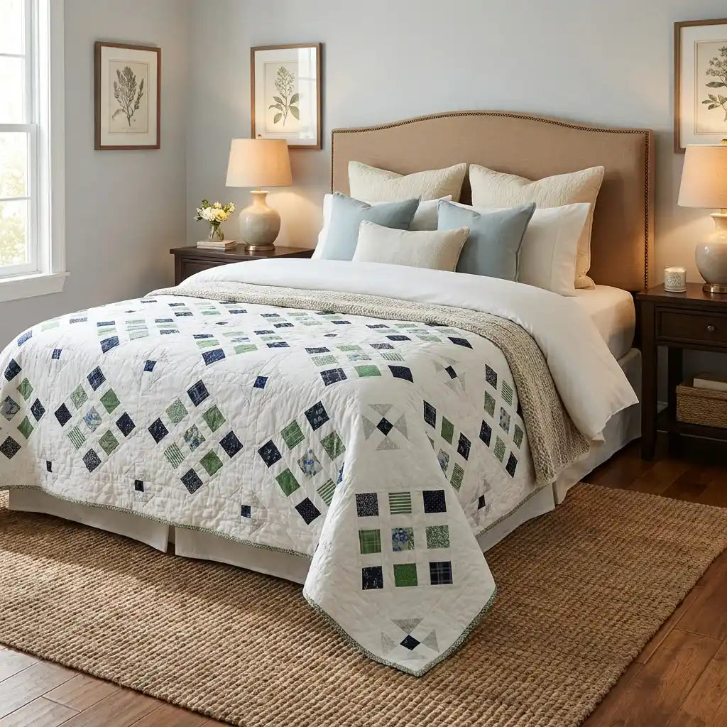 Shoreline Queen showing in a simple bedroom with light blue walls