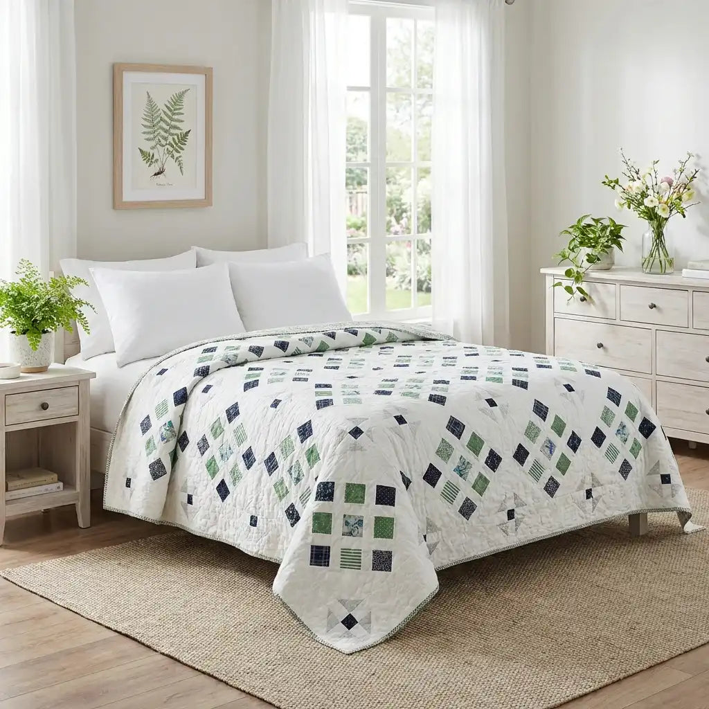 Shoreline Queen showing in a white bedroom