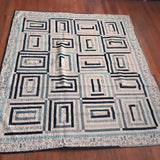 Handmade quilt flat lay displaying entire quilt