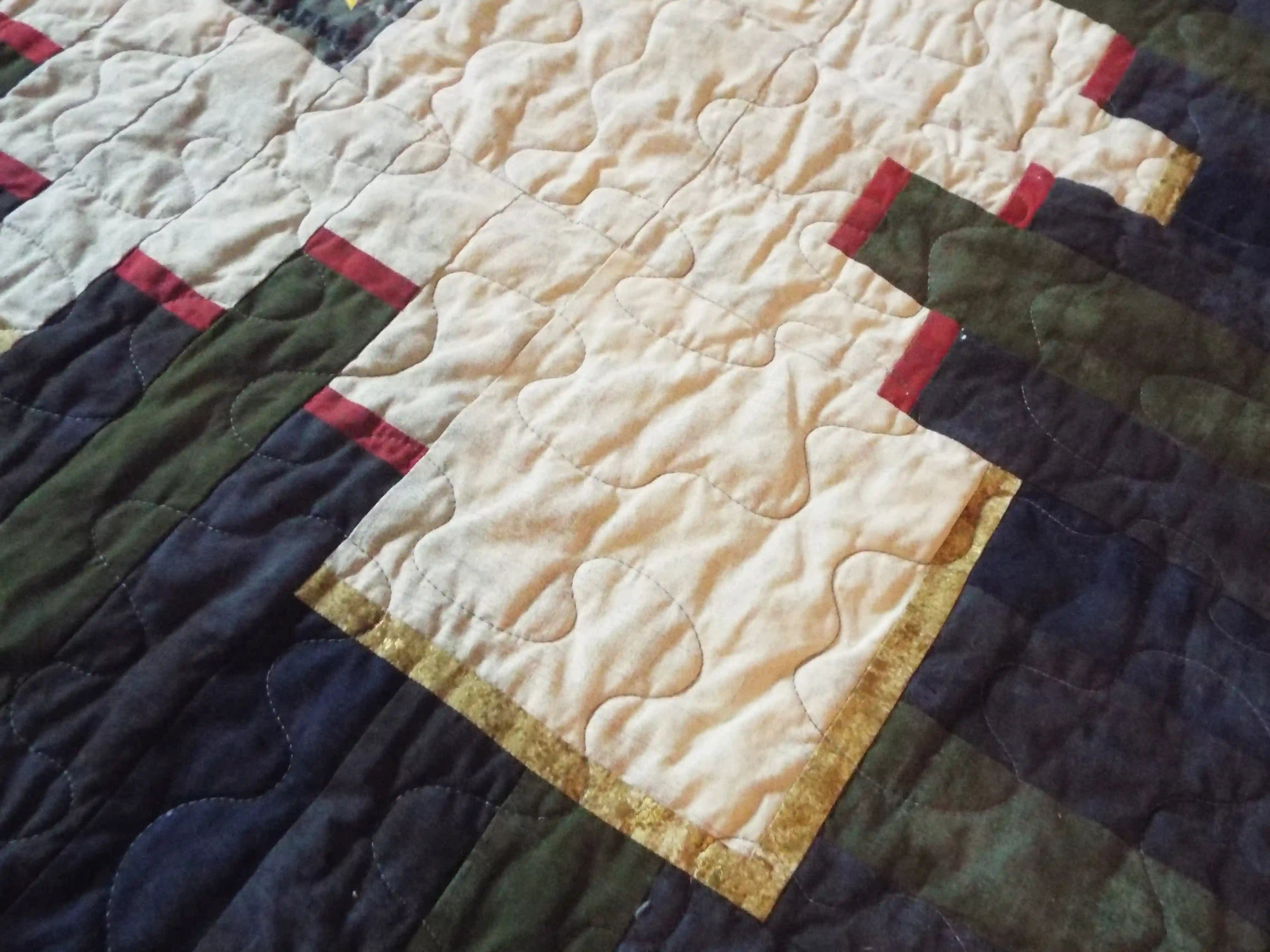 Detail shot of the quilt stitching