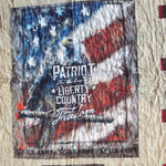 Close up of the primary eagle panel showing stitching and colors