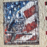 Close up of the primary eagle panel showing stitching and colors