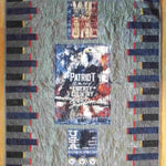 Flat lay of eagle tribute quilt showing entire quilt top