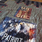 Close up of We Are One panel on eagle tribute quilt