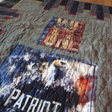 Close up of We Are One panel on eagle tribute quilt