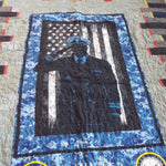 Close up of panel in sailor tribute quilt