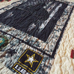 Angled lay of the soldier tribute quilt