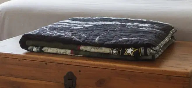 Folded shot of soldier quilt