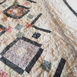 Border and binding detail for twin floral handmade quilt