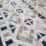 Handmade lap quilt angled lay