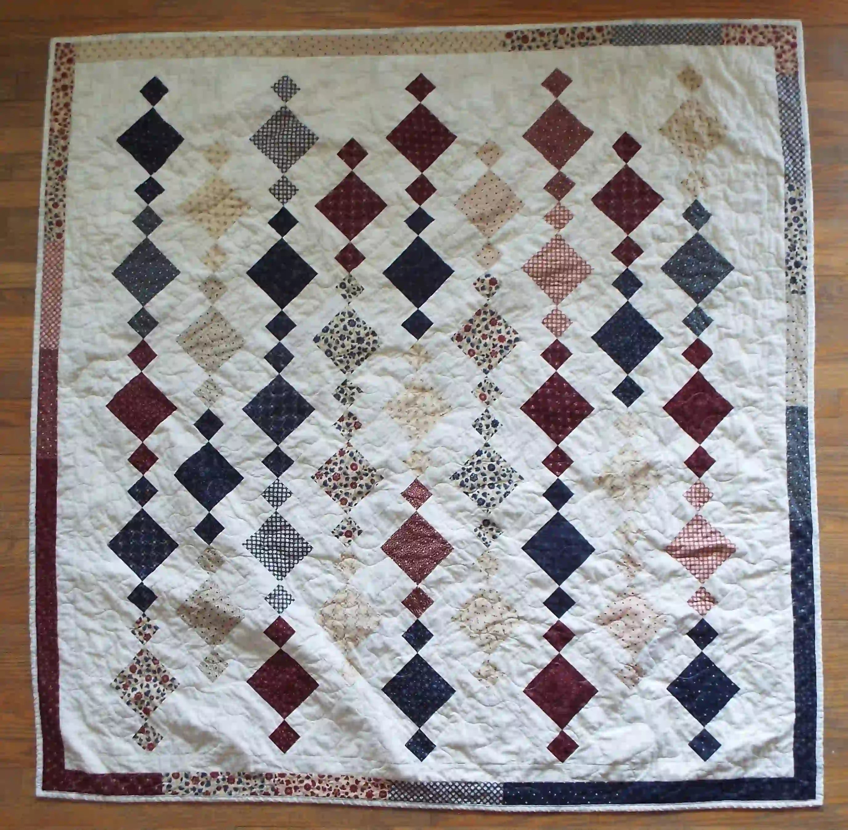 Woven Freedom lap quilt shown in its entirety in a flat lay