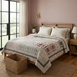Woven Stillness queen quilt in a contemporary country inspired bedroom